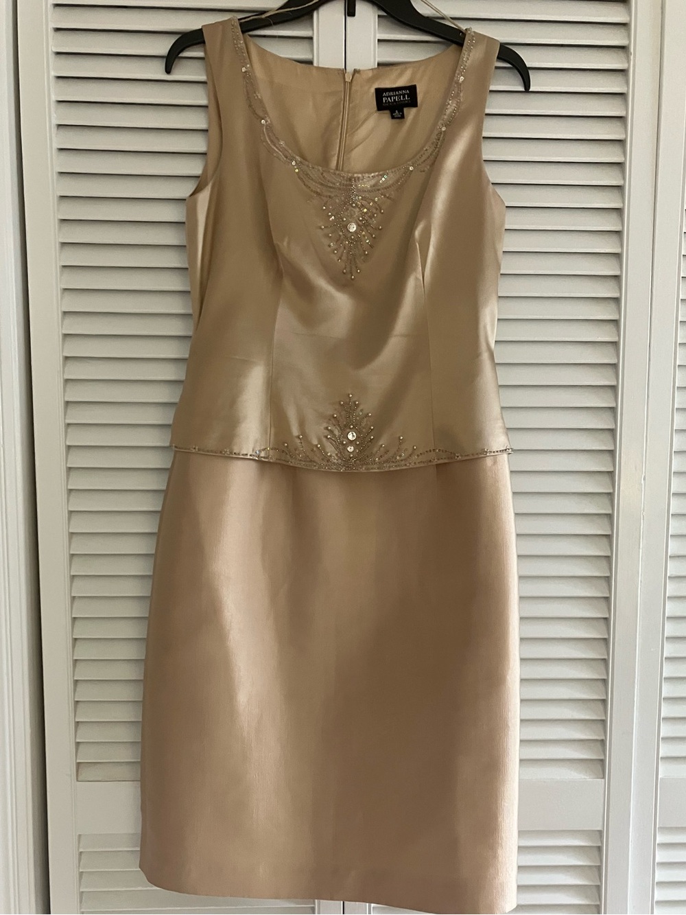 Adrianna Papell Smoky  Quartz Colored Silk Cocktail Dress